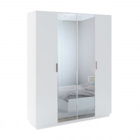 Шкаф с зер. 4 двери М22 Спальня Тиффани (белый текстурный) в Оби - ob.katalogmebeli.com | фото 1