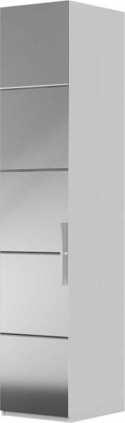Шкаф ШР-1 зеркало, левый, Вива (Белый/Белый глянец/Платина) в Оби - ob.katalogmebeli.com | фото