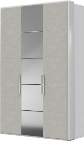 Шкаф ШР-3 зеркало, Вива (Белый/Белый глянец/Платина) в Оби - ob.katalogmebeli.com | фото 1