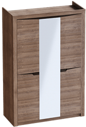 Шкаф трехдверный Соренто Дуб стирлинг/Кофе структурный матовый в Оби - ob.katalogmebeli.com | фото 1