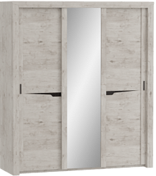 Шкаф трехдверный Соренто с раздвижными дверями Дуб бонифаций/Кофе структурный матовый в Оби - ob.katalogmebeli.com | фото 1