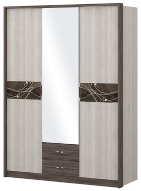Шкаф трехстворчаты с зеркалом Шк68.1 Николь в Оби - ob.katalogmebeli.com | фото