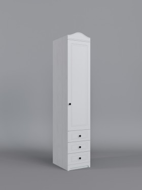 Шкаф угловой Бэлла с ящиками (Выбеленное дерево/Белый) в Оби - ob.katalogmebeli.com | фото