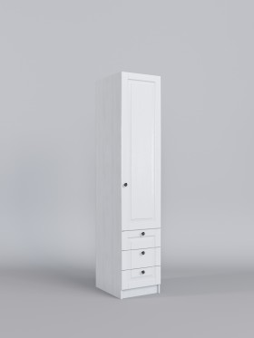 Шкаф угловой (секция с ящиками) Классика (Белый/корпус Выбеленное дерево) в Оби - ob.katalogmebeli.com | фото