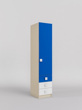 Шкаф угловой (секция с ящиками) Скай люкс (Синий/Белый/корпус Клен) в Оби - ob.katalogmebeli.com | фото 1