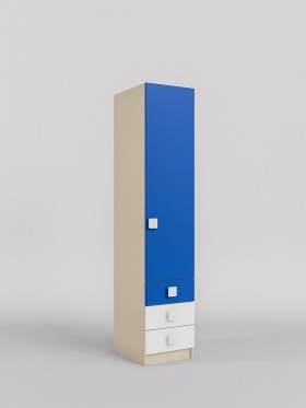 Шкаф угловой (секция с ящиками) Скай (Синий/Белый/корпус Клен) в Оби - ob.katalogmebeli.com | фото