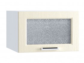 Шкаф верхний горизонтальный со стеклом 510, ШВГС 510 (Клен крем/корпус белый) в Оби - ob.katalogmebeli.com | фото