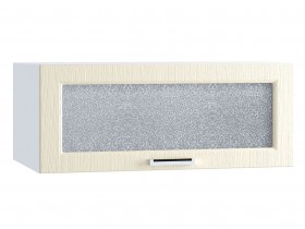 Шкаф верхний горизонтальный со стеклом 810, ШВГС 810 (Клен крем/корпус белый) в Оби - ob.katalogmebeli.com | фото