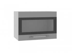 Шкаф верхний Ройс ГПГСФ 500 (Белый софт/Серый/горизонт) в Оби - ob.katalogmebeli.com | фото