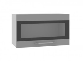 Шкаф верхний Ройс ГПГСФ 600 (Белый софт/Серый/горизонт) в Оби - ob.katalogmebeli.com | фото
