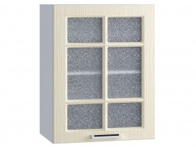 Шкаф верхний со стеклом 500, ШВС 500 (Клен кремовый/корпус белый) в Оби - ob.katalogmebeli.com | фото