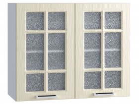 Шкаф верхний со стеклом 800, ШВС 800 (Клен кремовый/корпус белый) в Оби - ob.katalogmebeli.com | фото