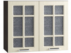 Шкаф верхний со стеклом 800, ШВС 800 (Клен кремовый/корпус венге) в Оби - ob.katalogmebeli.com | фото