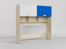 Система хранения над кроватью Скай люкс (Синий/Белый/корпус Клен) в Оби - ob.katalogmebeli.com | фото