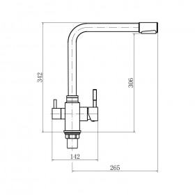 Смеситель A54309-7 с подключение фильтра питьевой воды Нержавеющая сталь  в Оби - ob.katalogmebeli.com | фото 2