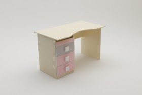 Стол (столешница с выемкой) Грэйси (Розовый/Серый/корпус Клен) в Оби - ob.katalogmebeli.com | фото 2