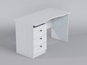 Стол (столешница с выемкой) Классика (Белый/корпус Выбеленное дерево) в Оби - ob.katalogmebeli.com | фото 1