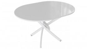 Стол обеденный «Diamond» Тип 3 (Белый муар/Белый глянец) в Оби - ob.katalogmebeli.com | фото 2