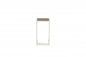 Стол приставной Скандик 42.24 (со стеклом) (металл: белый) в Оби - ob.katalogmebeli.com | фото 2