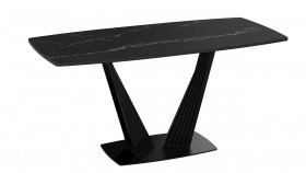 Стол раздвижной «Фабио» Тип 1 (Черный муар/Стекло черное) в Оби - ob.katalogmebeli.com | фото 4