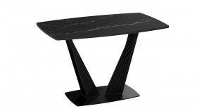 Стол раздвижной «Фабио» Тип 1 (Черный муар/Стекло черное) в Оби - ob.katalogmebeli.com | фото 5