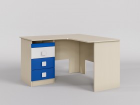 Стол угловой Скай люкс (Синий/Белый/корпус Клен) в Оби - ob.katalogmebeli.com | фото