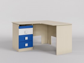 Стол угловой Скай (Синий/Белый/корпус Клен) в Оби - ob.katalogmebeli.com | фото