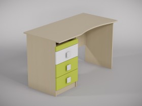 Стол (столешница с выемкой) Эппл (Зеленый/Белый/корпус Клен) в Оби - ob.katalogmebeli.com | фото