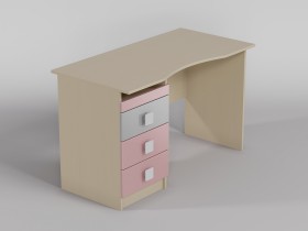 Стол (столешница с выемкой) Грэйси (Розовый/Серый/корпус Клен) в Оби - ob.katalogmebeli.com | фото 1