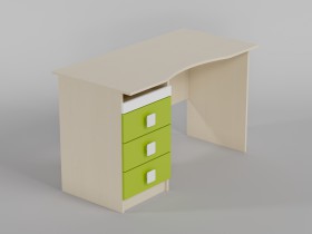 Стол (столешница с выемкой) Твит (Белый/Зеленый/корпус Клен) в Оби - ob.katalogmebeli.com | фото