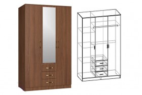 Шкаф 3-х створчатый комбинир с зеркалом Светлана (Венге/Дуб молочный) в Оби - ob.katalogmebeli.com | фото 2