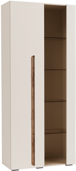 Валенсия (Шкаф витрина 2-х левая Кашемир/Софт сантьяго) в Оби - ob.katalogmebeli.com | фото