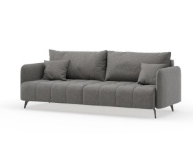 Валериан диван трёхместный прямой Стальной, ткань RICO FLEX 9292 в Оби - ob.katalogmebeli.com | фото