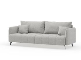 Валериан диван трёхместный прямой Светло-серый, ткань RICO FLEX 108 в Оби - ob.katalogmebeli.com | фото 1