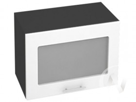 Шкаф со стеклом Валерия-М ШВГС-609 (Белый глянец/Венге/верхний/горизонтальный/высокий) в Оби - ob.katalogmebeli.com | фото