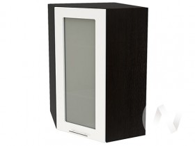 Угловой шкаф со стеклом Валерия-М ШВУС-599 (Белый глянец/Венге/верхний/высокий) в Оби - ob.katalogmebeli.com | фото