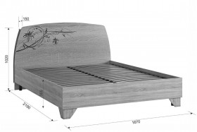Виктория-1 Кровать 1.6 дуб сонома в Оби - ob.katalogmebeli.com | фото 3