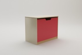 Ящик для игрушек Бэрри (Бежевый/Красный/корпус Клен) в Оби - ob.katalogmebeli.com | фото